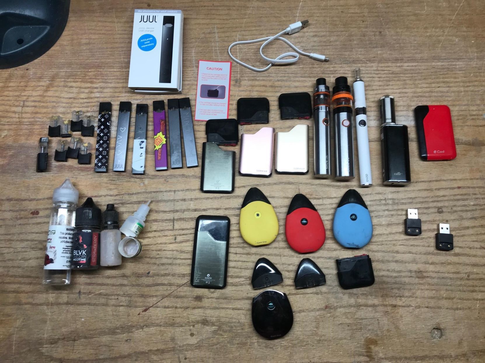 Confiscated vaping devices